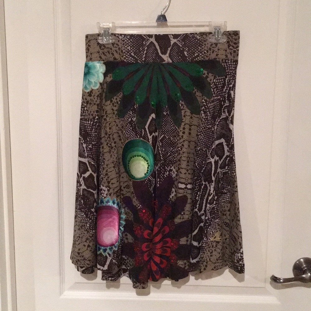 Desigual Midi Skirt (Snake Print) - image 1